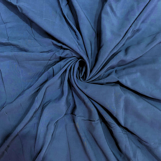 Buy Navy Blue Plain Solid Rayon Fabric - MAF 
