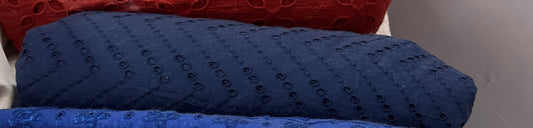 Buy Cotton Hakoba ZigZag Embroidery Fabric
