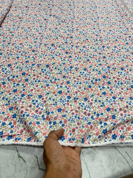 Buy Cotton Viscose Ditsy Daisy Printed Fabric - MAF 