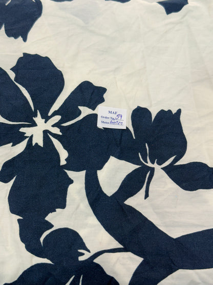 Buy Cutpiece Cotton Poplin Blue Flower Printed 60 Centimeter