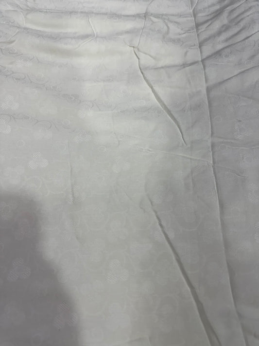 Buy Cotton Floral Jacquard White Base Fabric