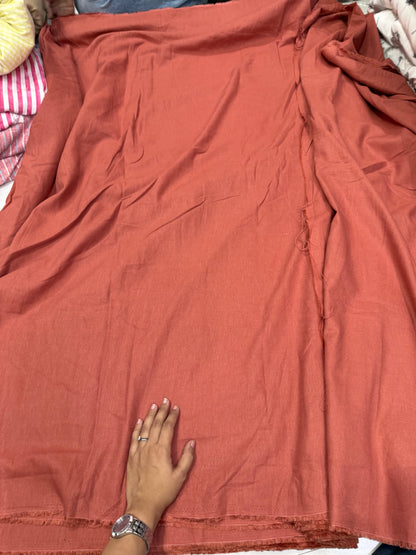 Buy Rare Pure Linen Rust Brown Solid Fabric