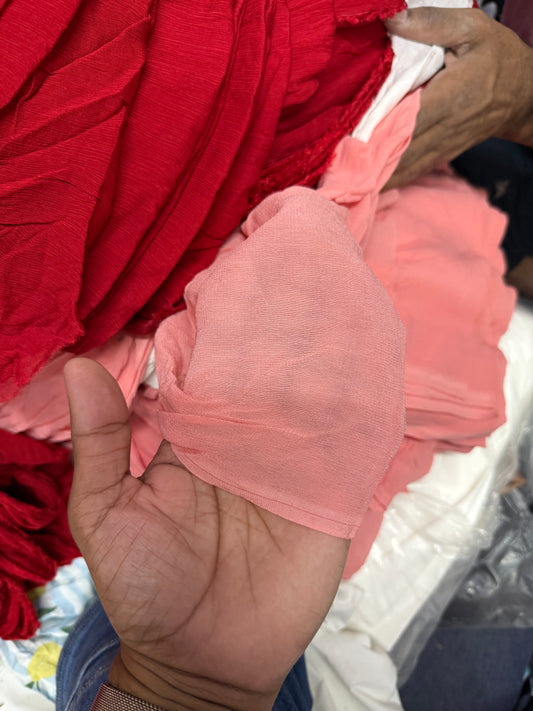 Buy Pure Chiffon Solid Peach Fabric - MAF 