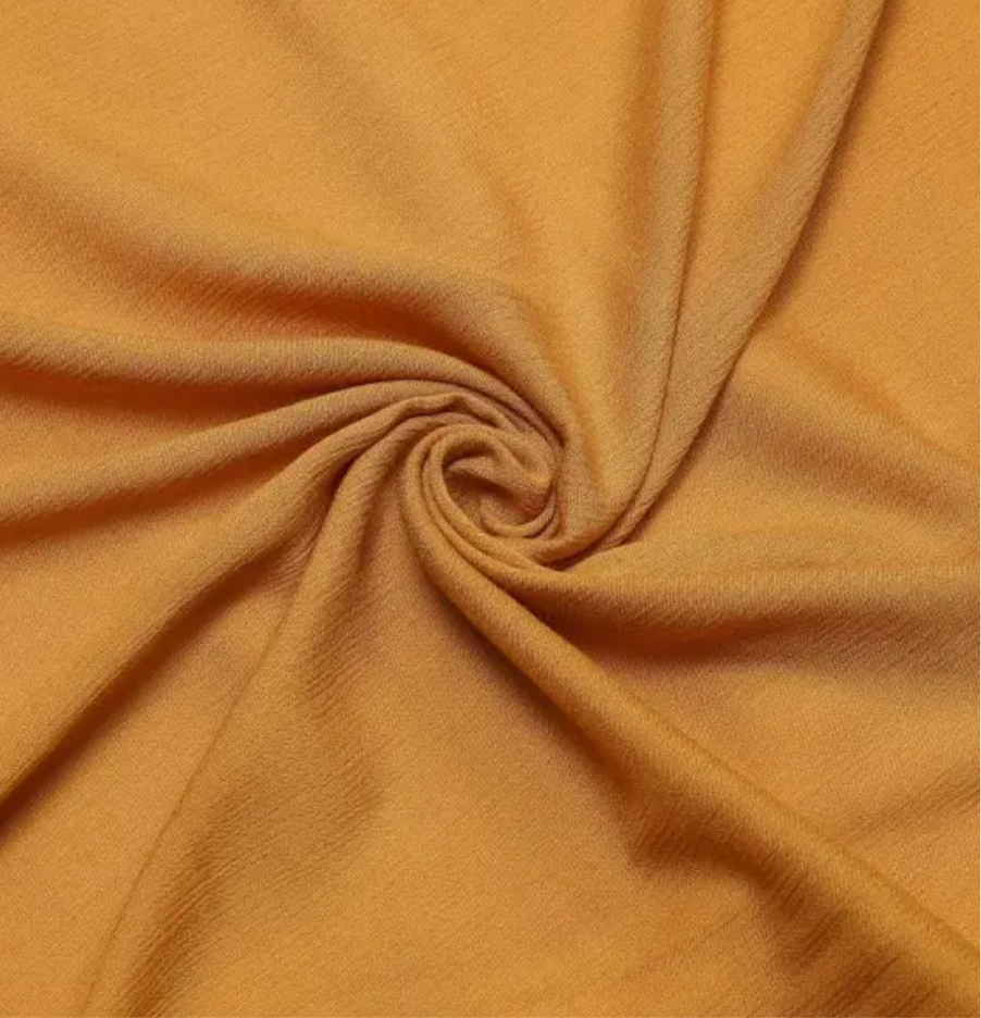 Buy Rayon Crepe Solid Mustard Fabric - MAF 