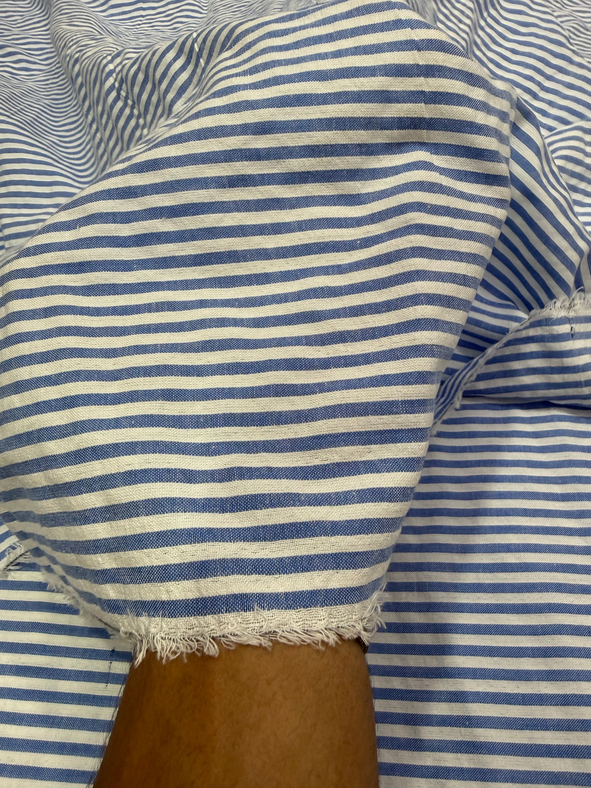 Buy Premium Seersucker Office Blue Stripe Fabric