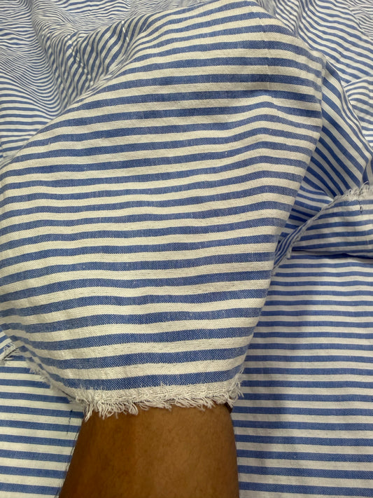 Buy Premium Seersucker Office Blue Stripe Fabric