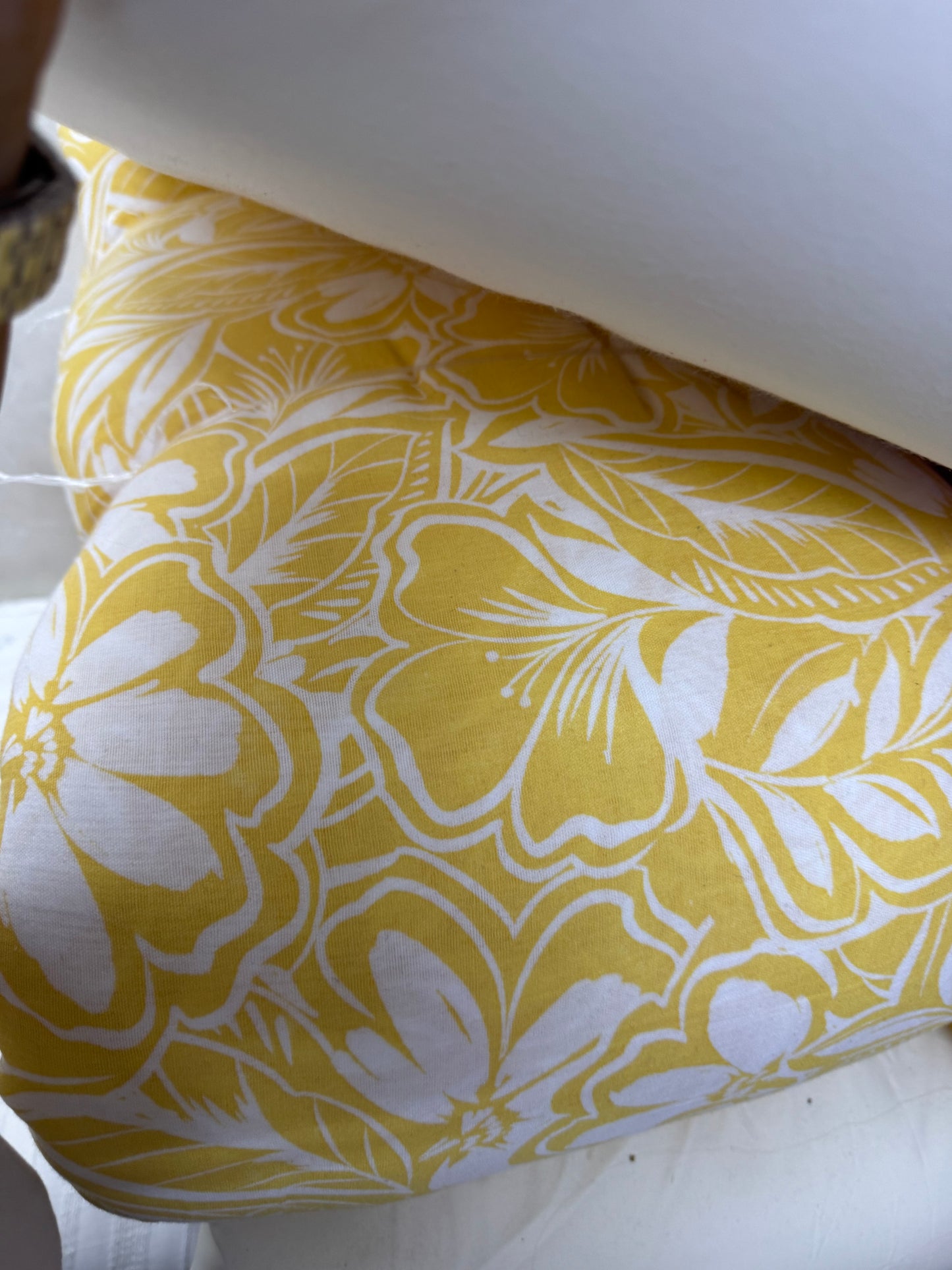 Buy Soft Cotton Double Cloth Yellow Floral Printed Fabric