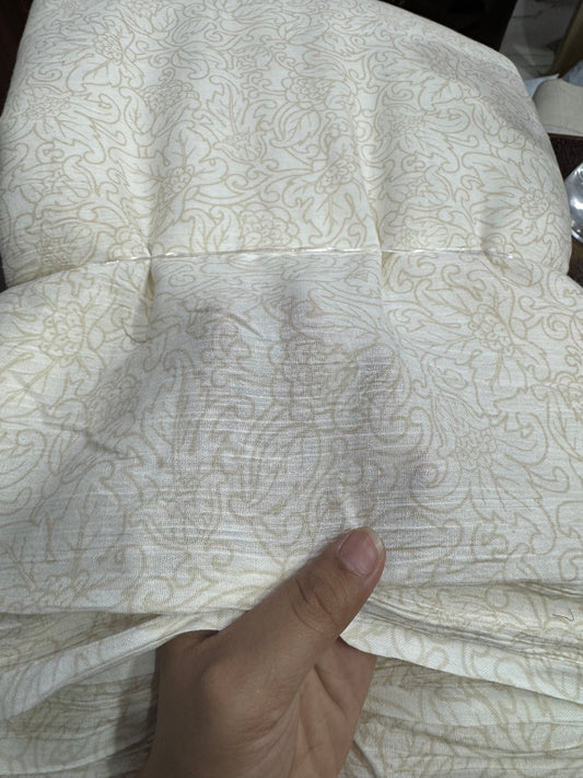 Buy Cotton Crinkled Crepe Soft Floral Art Print On White Base Fabric