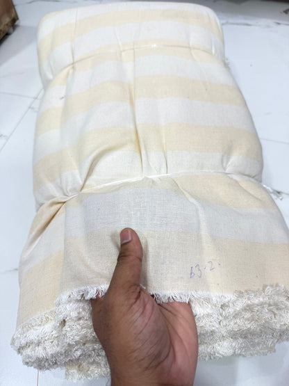 Buy Cotton Linen Broad Stripe Baby Yellow Fabric