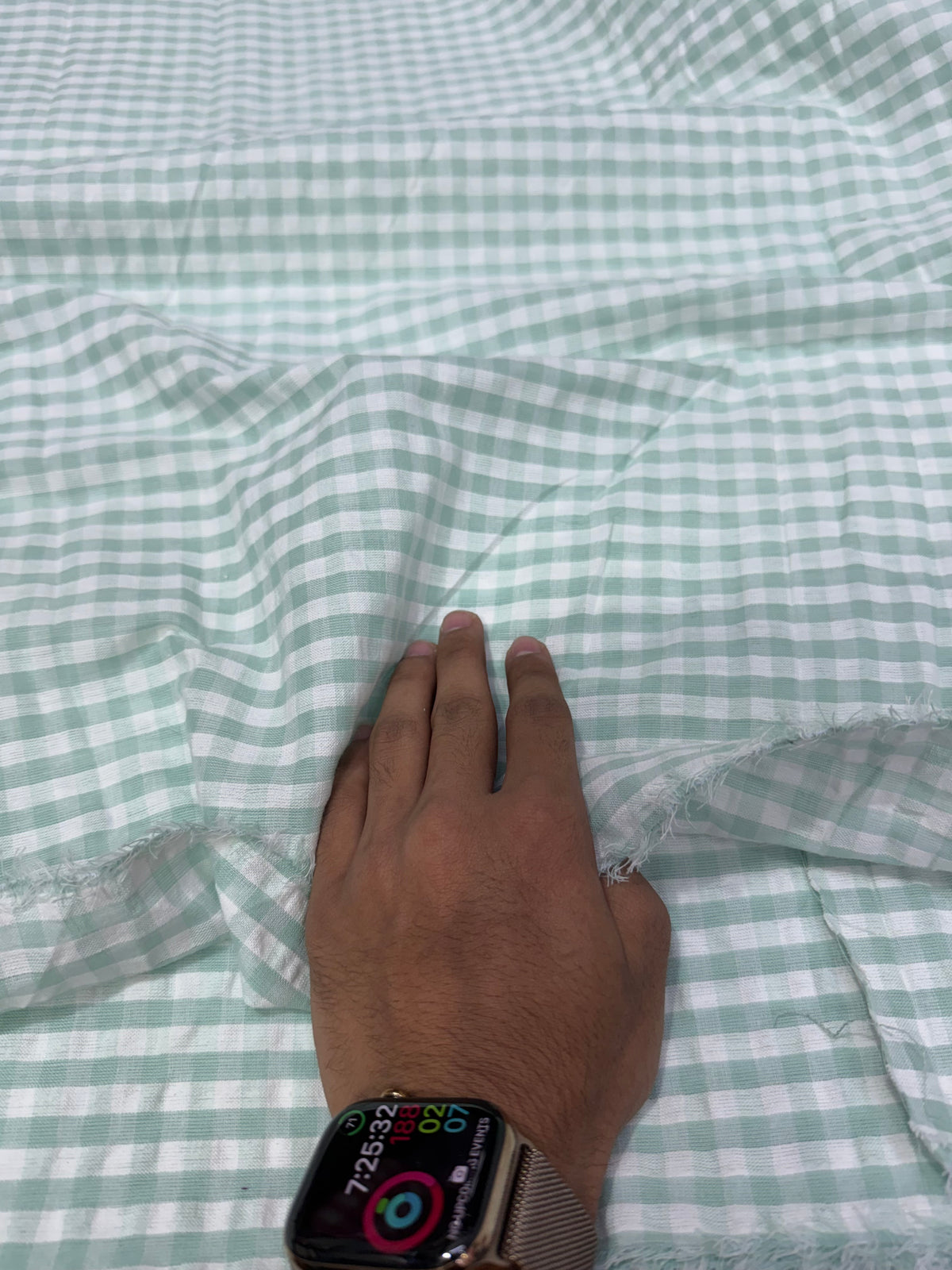 Buy Premium Buy Seersucker Green White Beautiful Checks Fabric