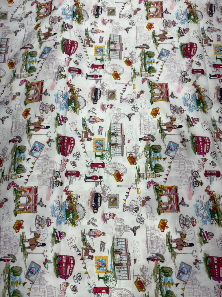 Buy Cotton Poplin City Printed Fabric