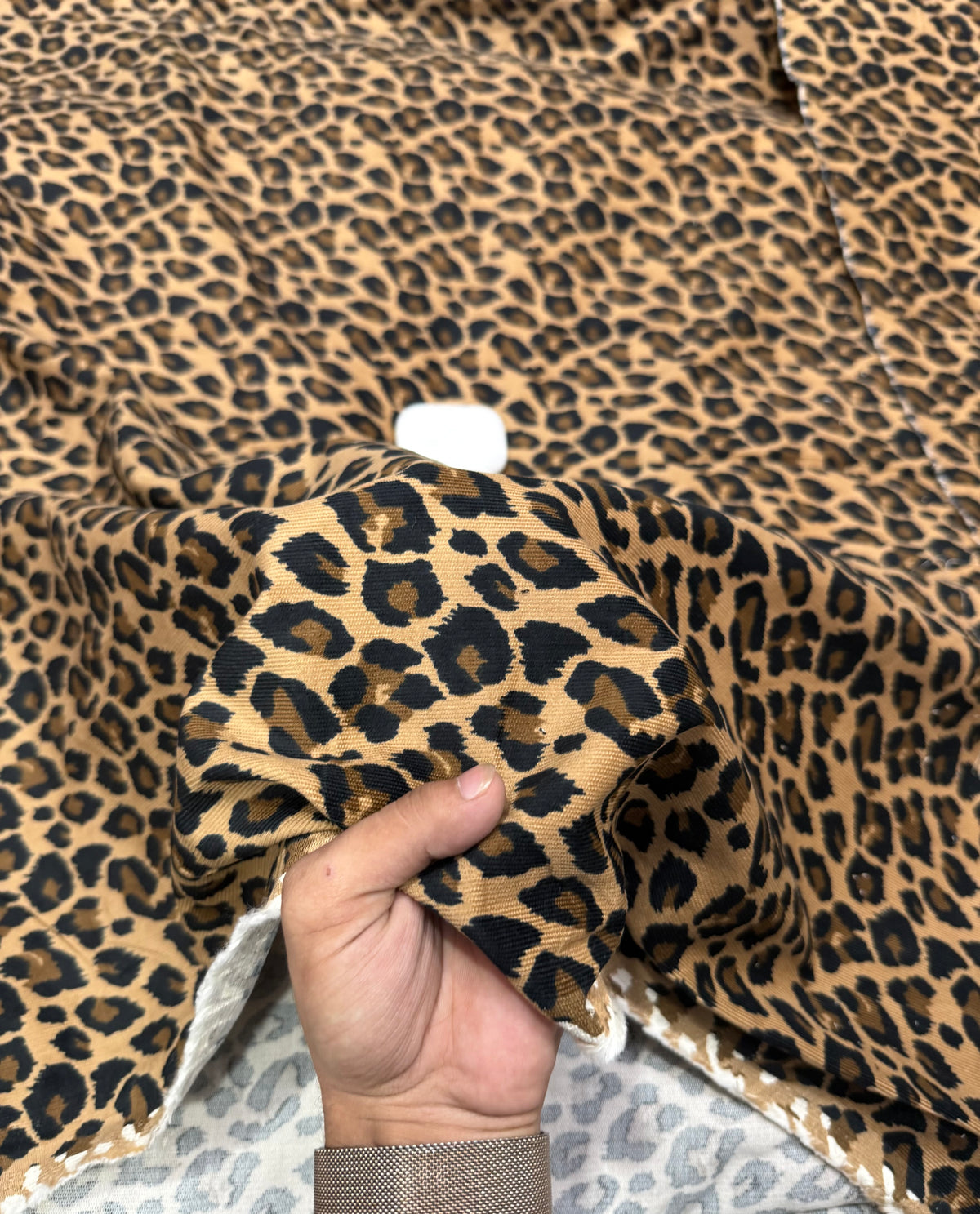Buy Premium Corduroy Golden Leopard Print Fabric