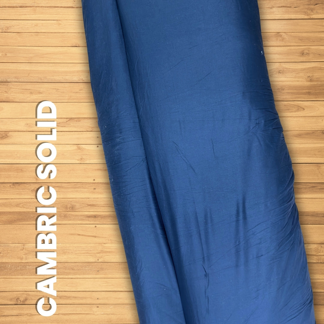 Buy Blue Cambric Solid Navy Blue Fabric - MAF 