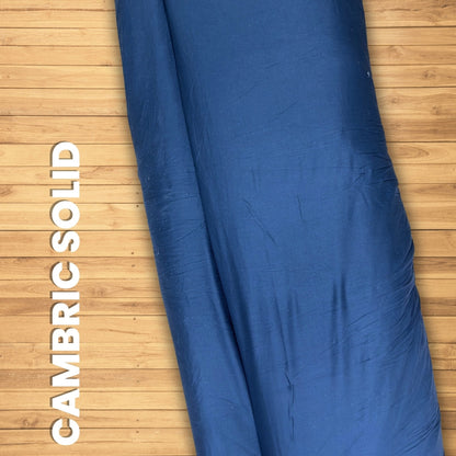 Buy Blue Cambric Solid Navy Blue Fabric - MAF 