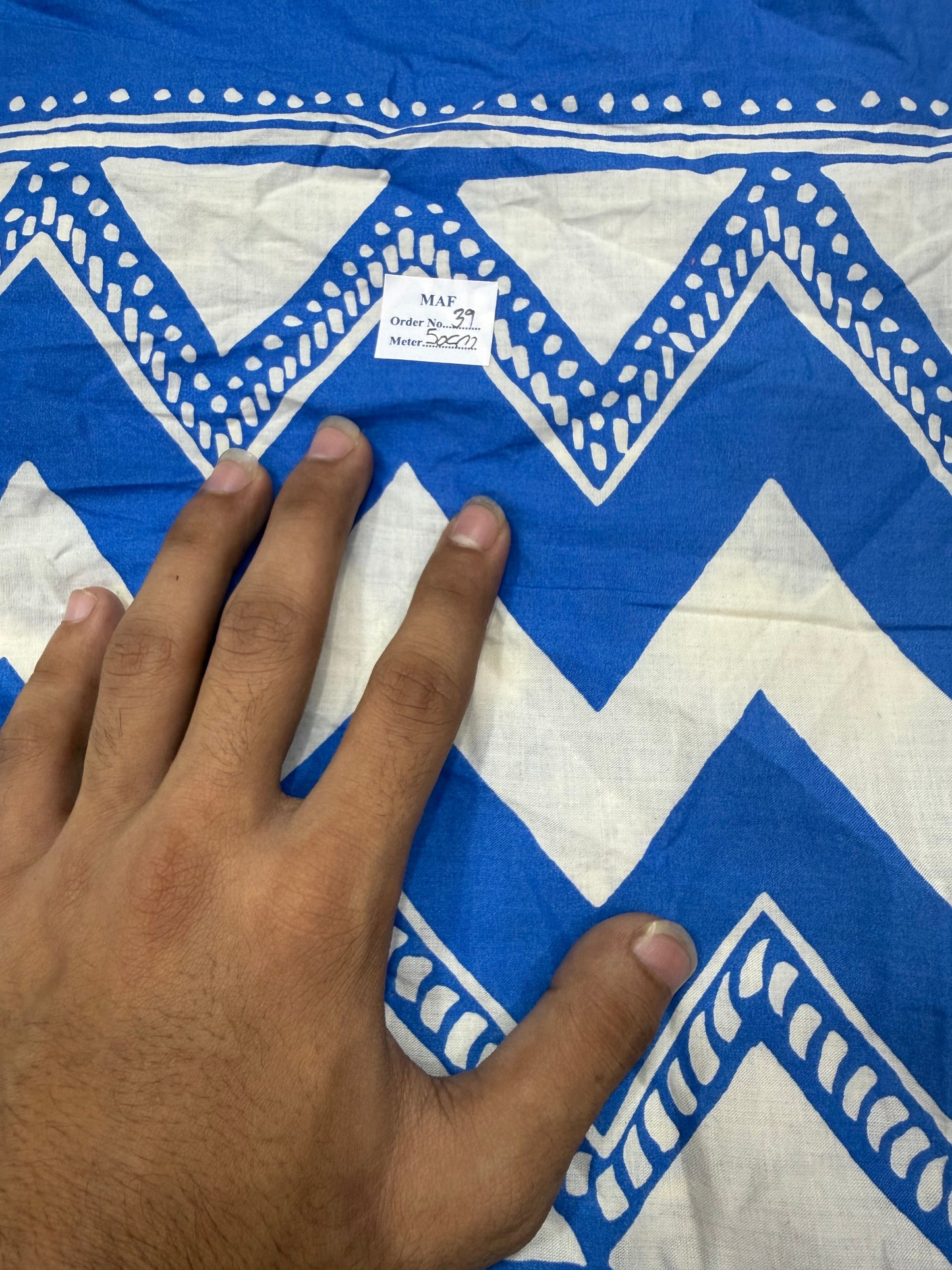 Buy Cutpiece Cotton Cambric Blue Print 50 Centimeter
