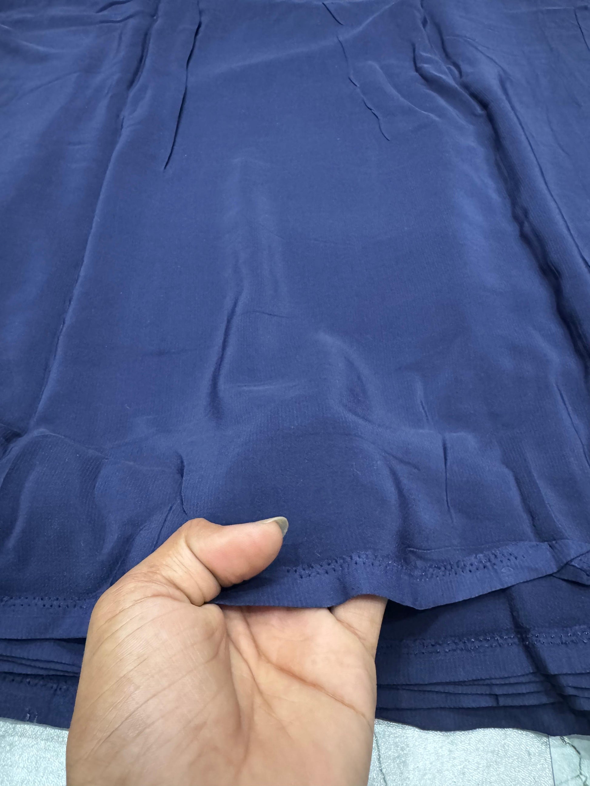 Premium Slub Silk Solid Dark Blue Fabric - MAF 