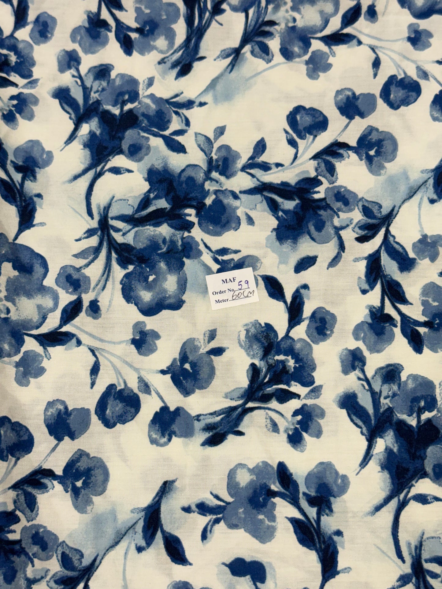 Buy Cutpiece Poplin Blue Flower Printed  60 Centimeter