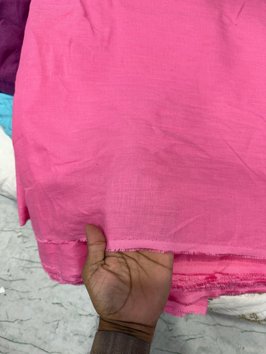Buy Lab Certified Pure Linen Solid Pink Premium Fabric