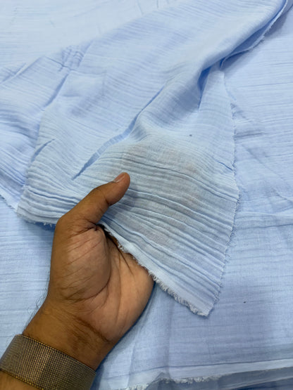 Buy Soft Cotton Double Cloth Solid Powder Blue Fabric