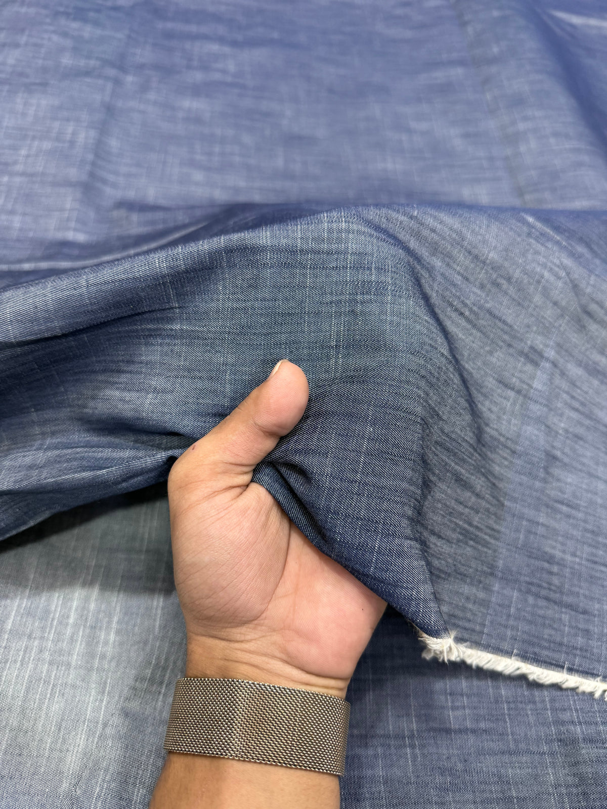 Buy Blue Silky Slub Denim