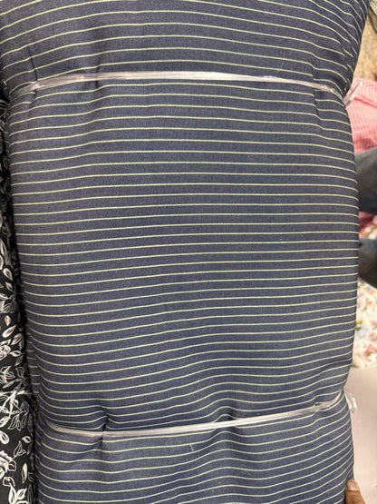 Buy Silky Denim Pin Stripe Printed Fabric
