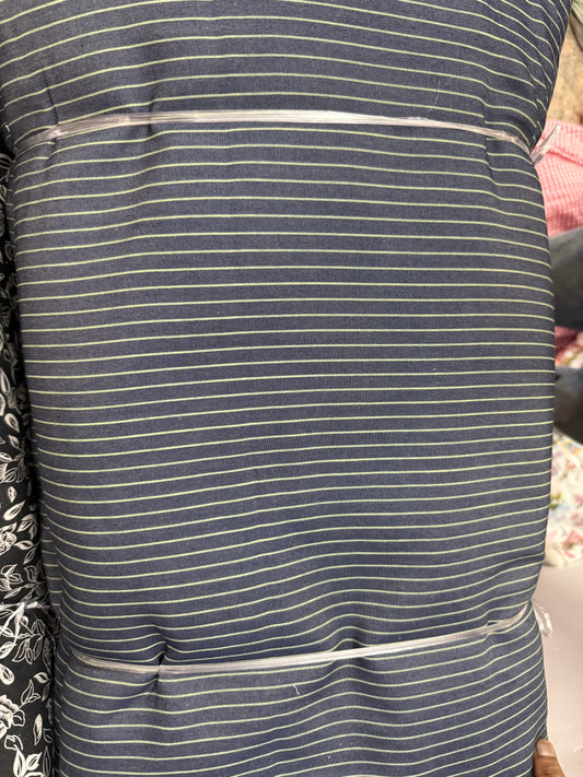 Buy Silky Denim Pin Stripe Printed Fabric
