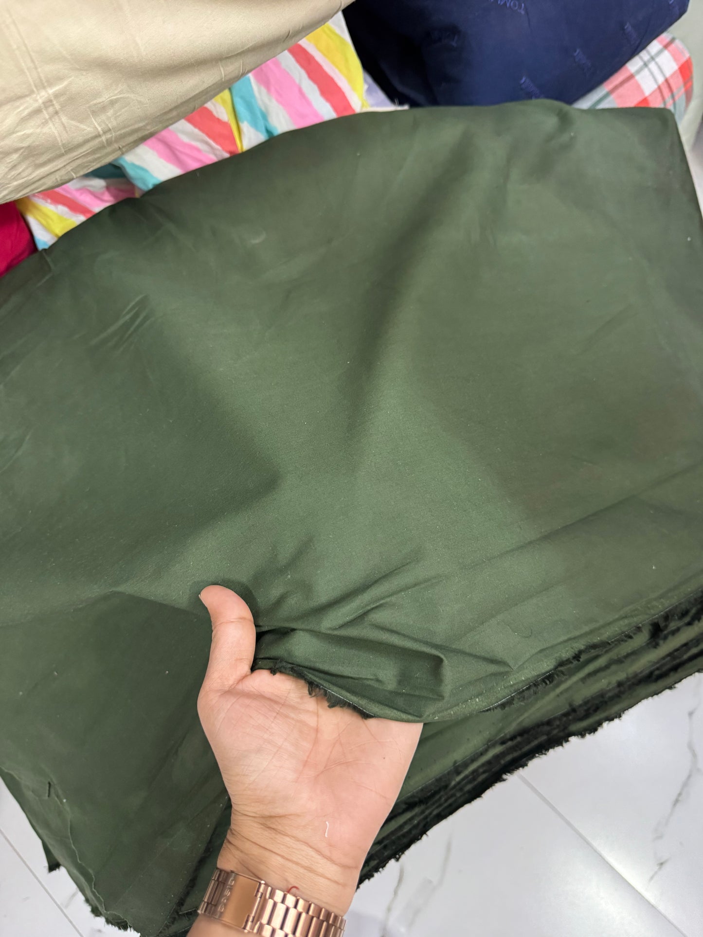 Buy 50s Poplin Sap Green Solid Fabric