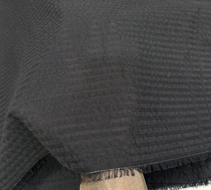 Buy Premium Seersucker Solid Black Fabric
