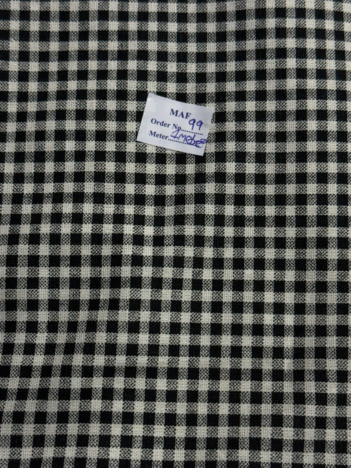 Buy Cutpiece Cotton Linen Black Ghingham 1 Meter