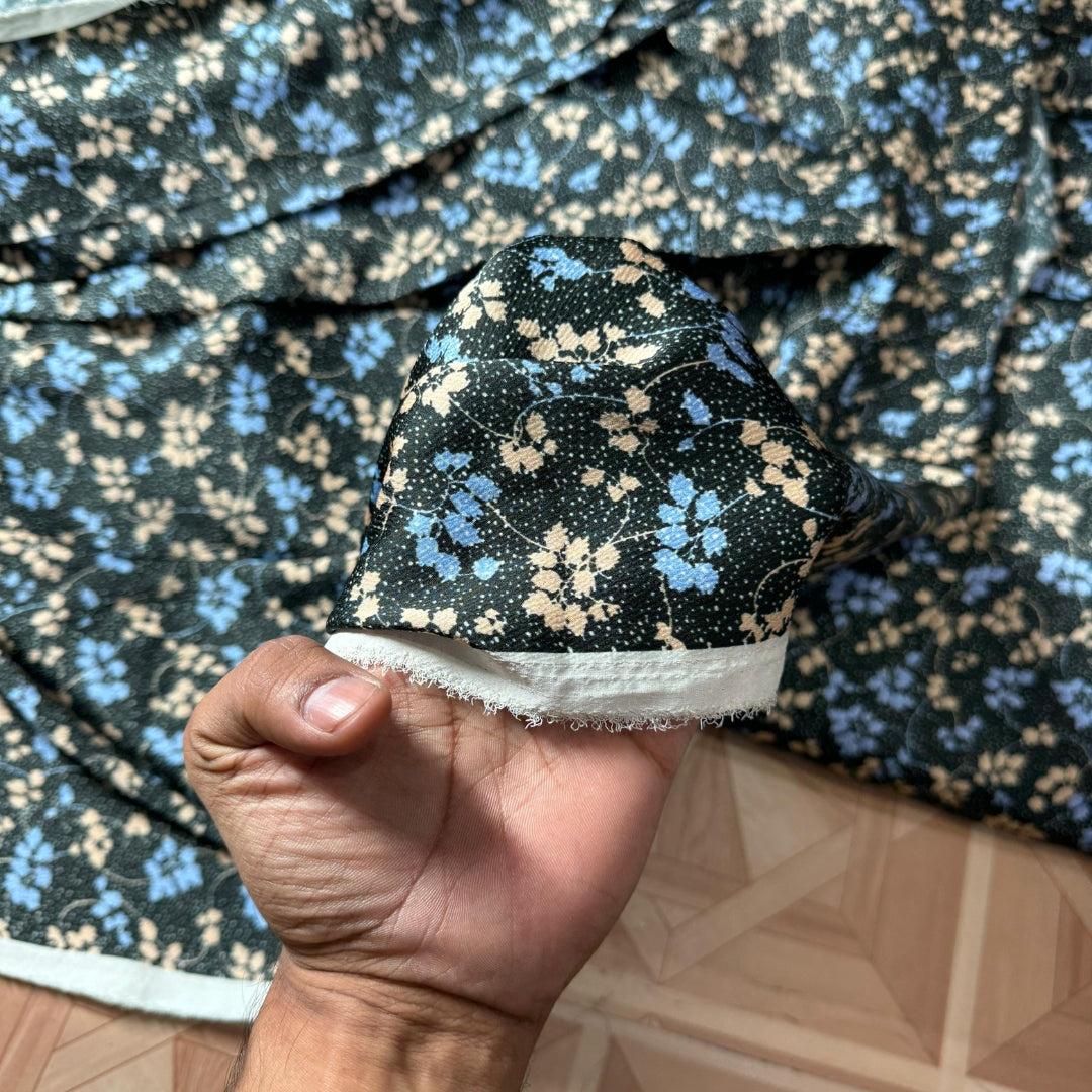 Buy Floral Satin Dobby Printed Fabric - MAF 