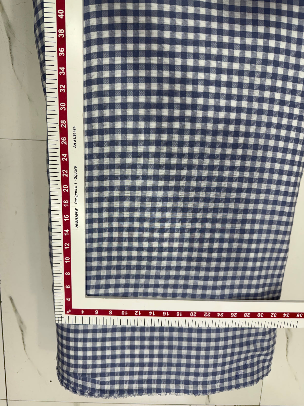 Buy Premium Cotton Yarn-Dyed Sky Blue Gingham Check Fabric