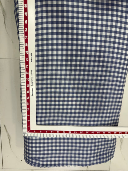Buy Premium Cotton Yarn-Dyed Sky Blue Gingham Check Fabric