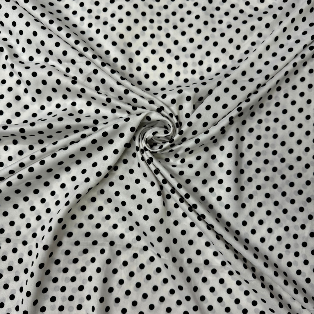 Buy Poly Crepe Polka Dot Printed Fabric - MAF 