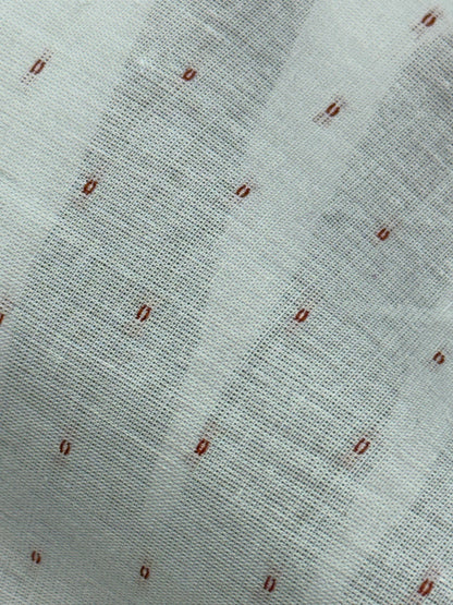 Buy Premium Cotton White Rust Dobby Dot Sheer Fabric