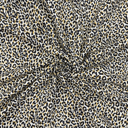 Buy Poplin Cheetah Printed Fabric Ivory Base - MAF 