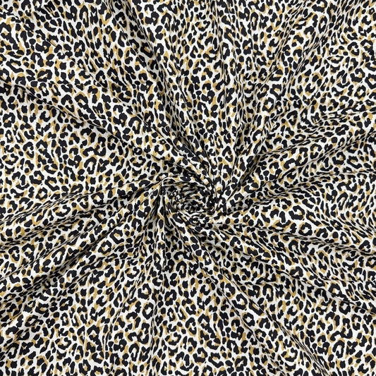 Buy Poplin Cheetah Printed Fabric Ivory Base - MAF 