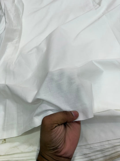 Buy Solid White Pure Cotton Poplin 110 Inch