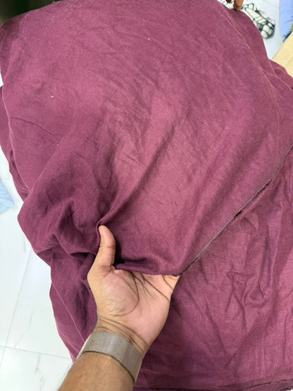 Buy Rare Pure Linen Sangria Red Solid Fabric