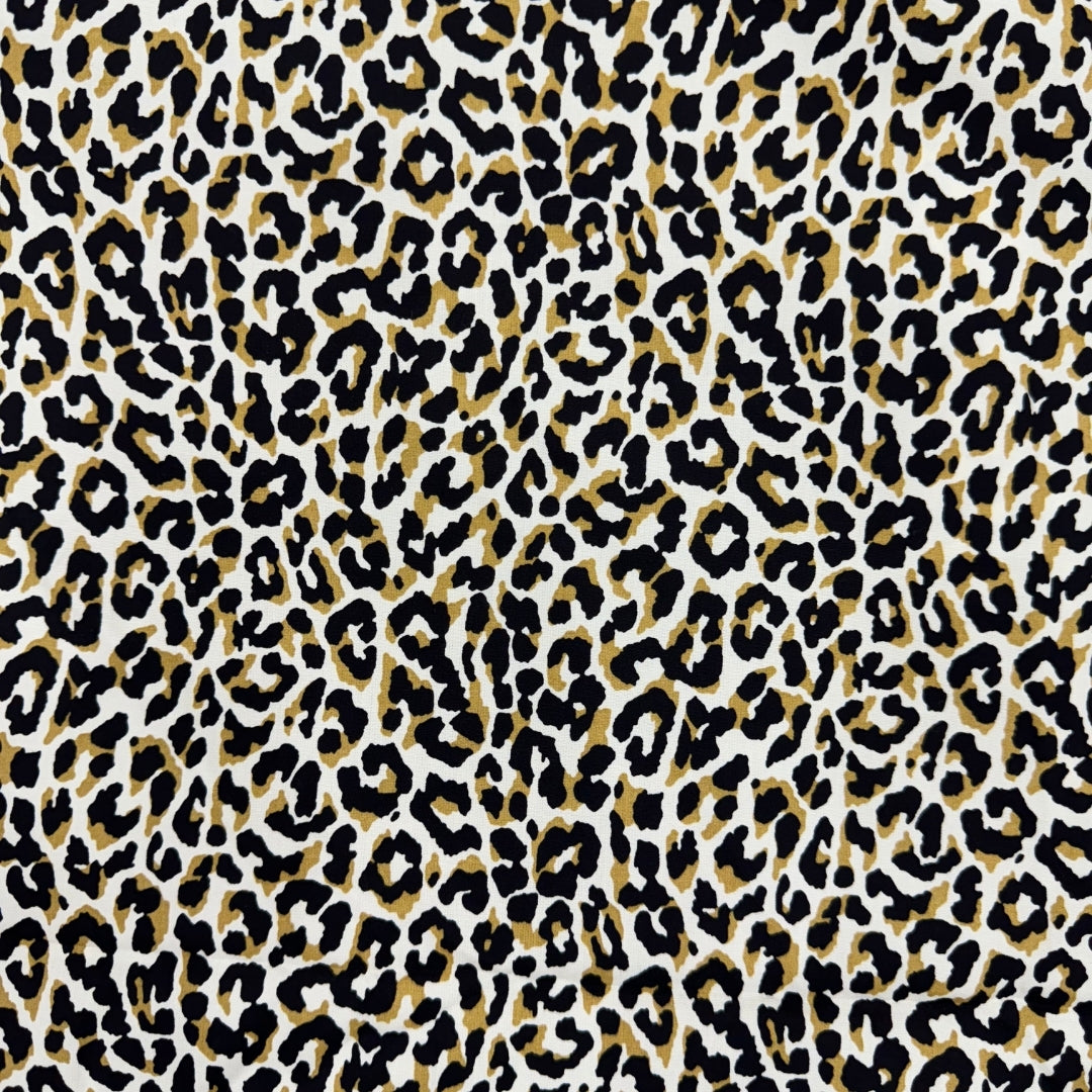 Buy Poplin Cheetah Printed Fabric Ivory Base - MAF 