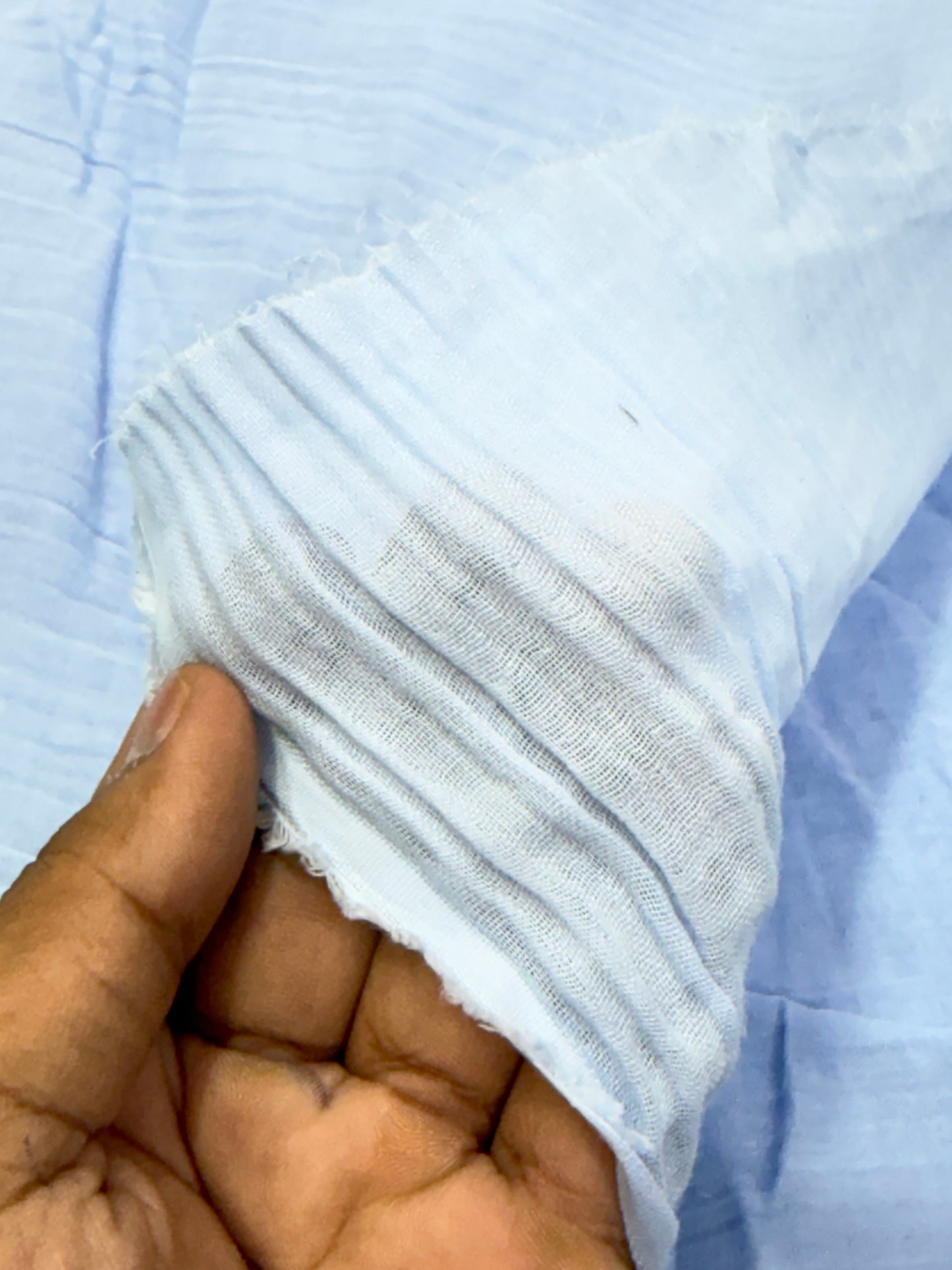 Buy Soft Cotton Double Cloth Solid Powder Blue Fabric