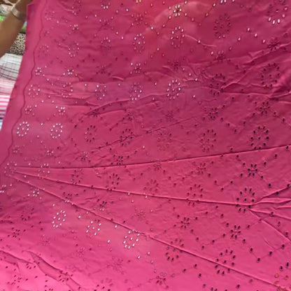Buy Cotton Hakoba Maroon Join Embroidery - MAF 