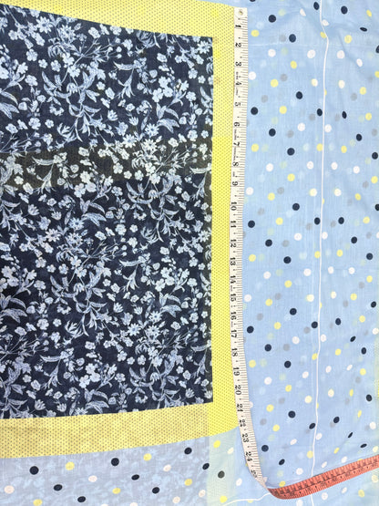Buy Premium Mul Cotton Blue Polka & Print Combo Panel 80CM