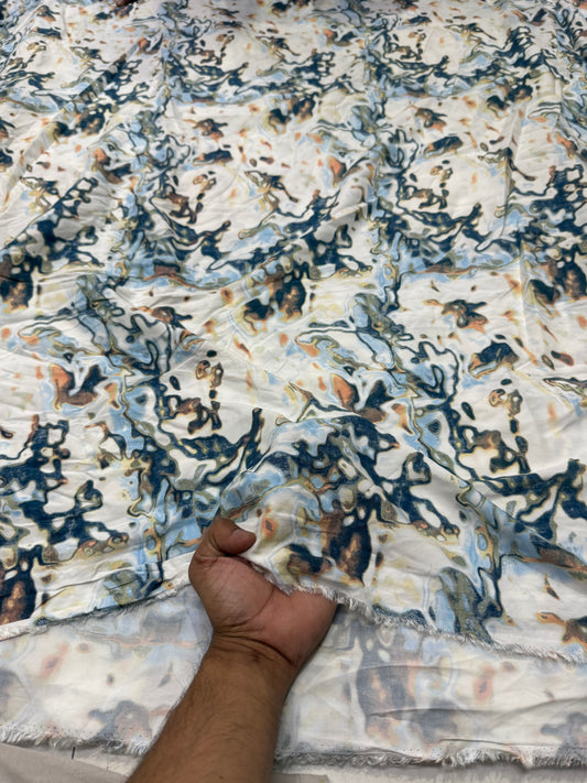 Buy Viscose Modal Unique Abstract Crystal Water Printed Fabric