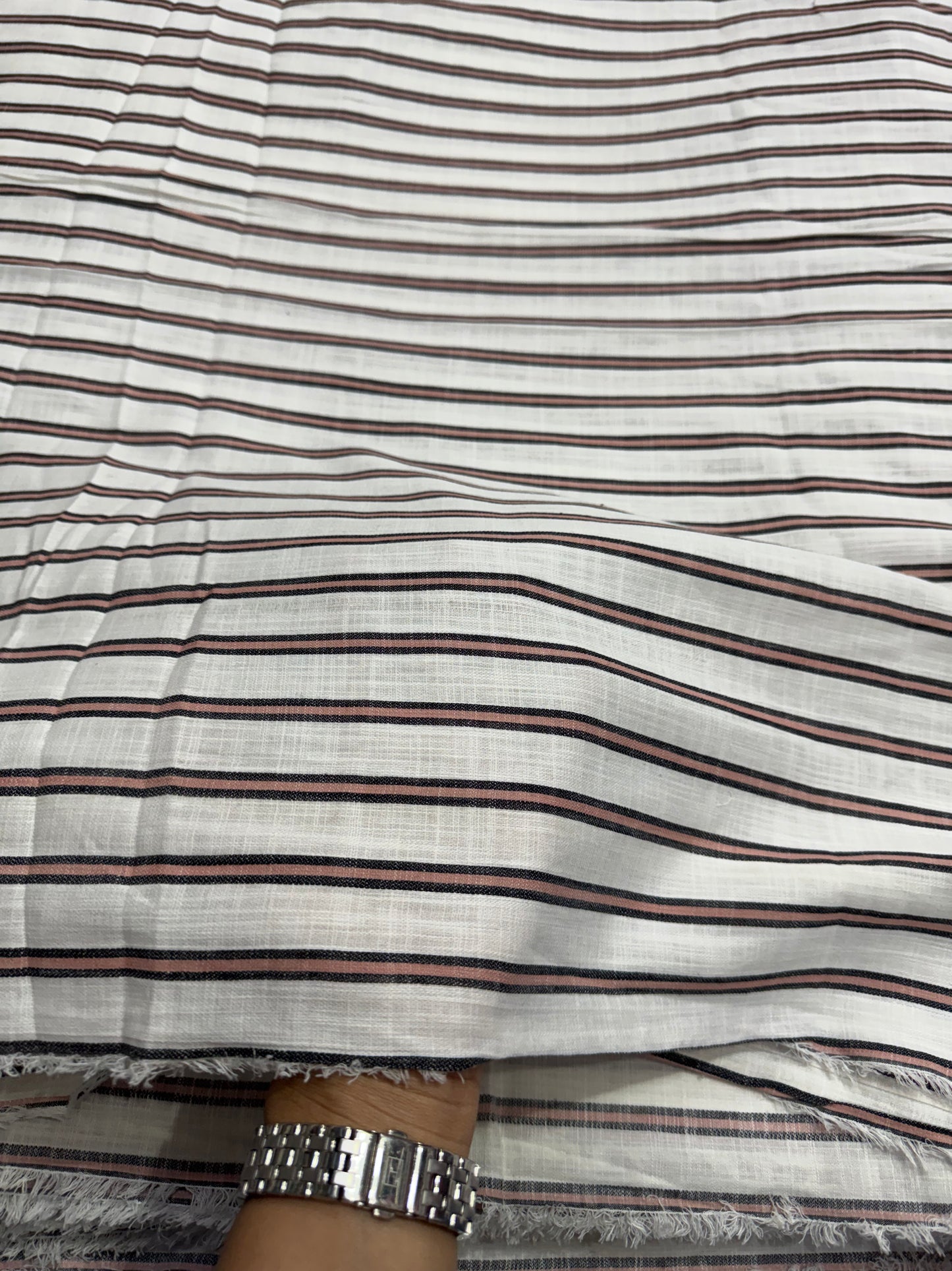 Buy Cotton Yarn Dyed Brown Black Stripe Fabric
