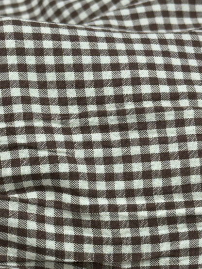 Buy Premium Cotton Yarn-Dyed Brown Gingham Check Fabric