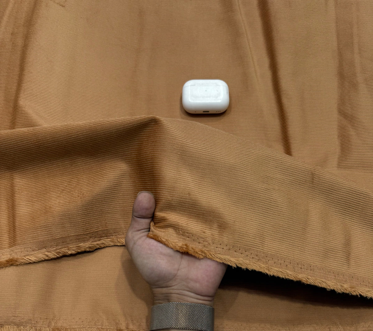 Buy Premium Corduroy Solid Mustard Caramel Fabric 11 Wales
