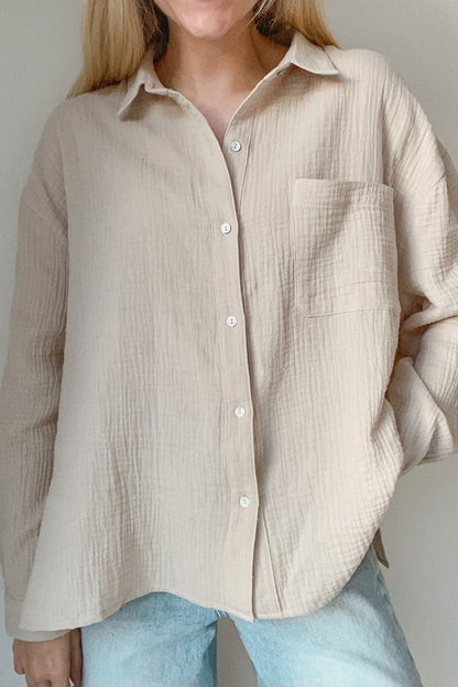 Buy Soft Cotton Double Cloth Solid Beige Fabric
