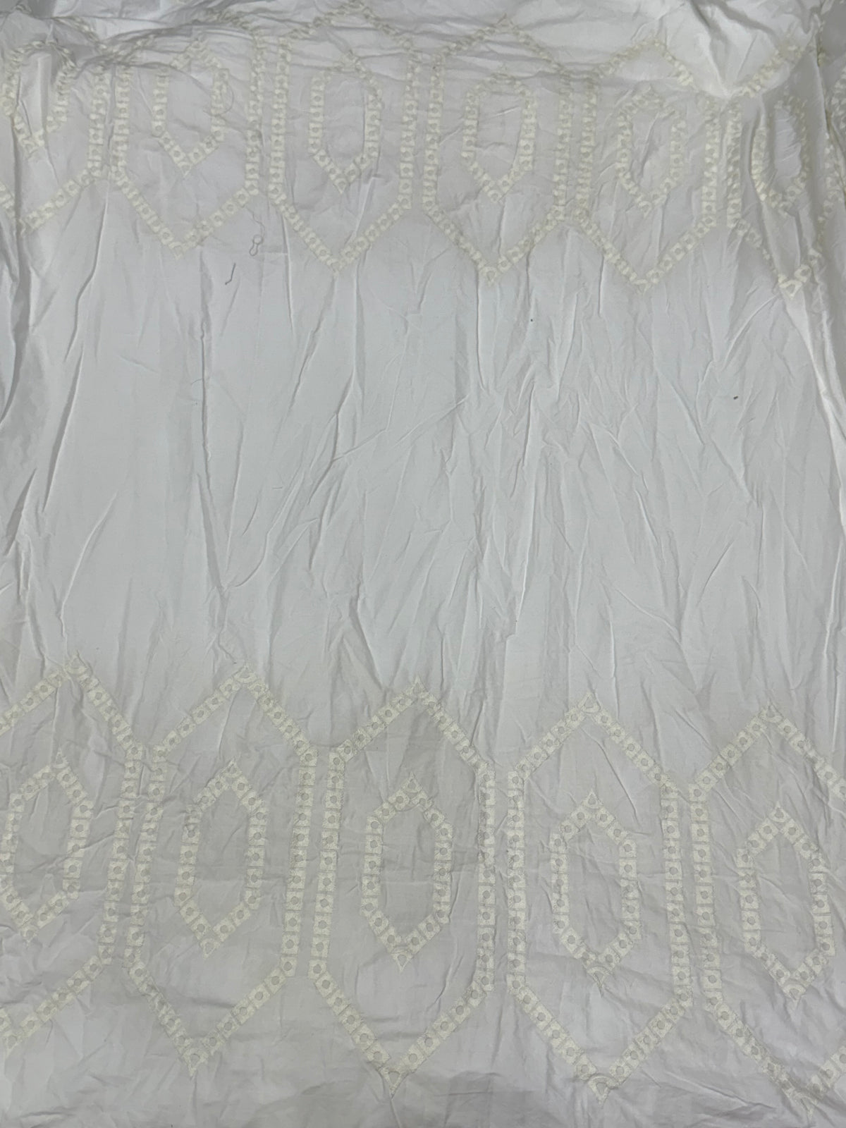 Buy Cotton Hakoba White Diamond Ogee Cutwork Fabric