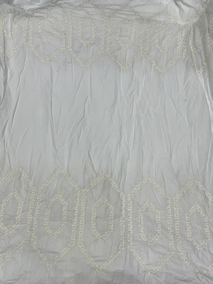 Buy Cotton Hakoba White Diamond Ogee Cutwork Fabric