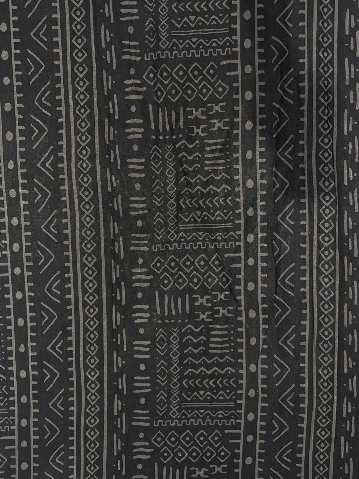 Cotton Linen Black Historic Printed Fabric - MAF 